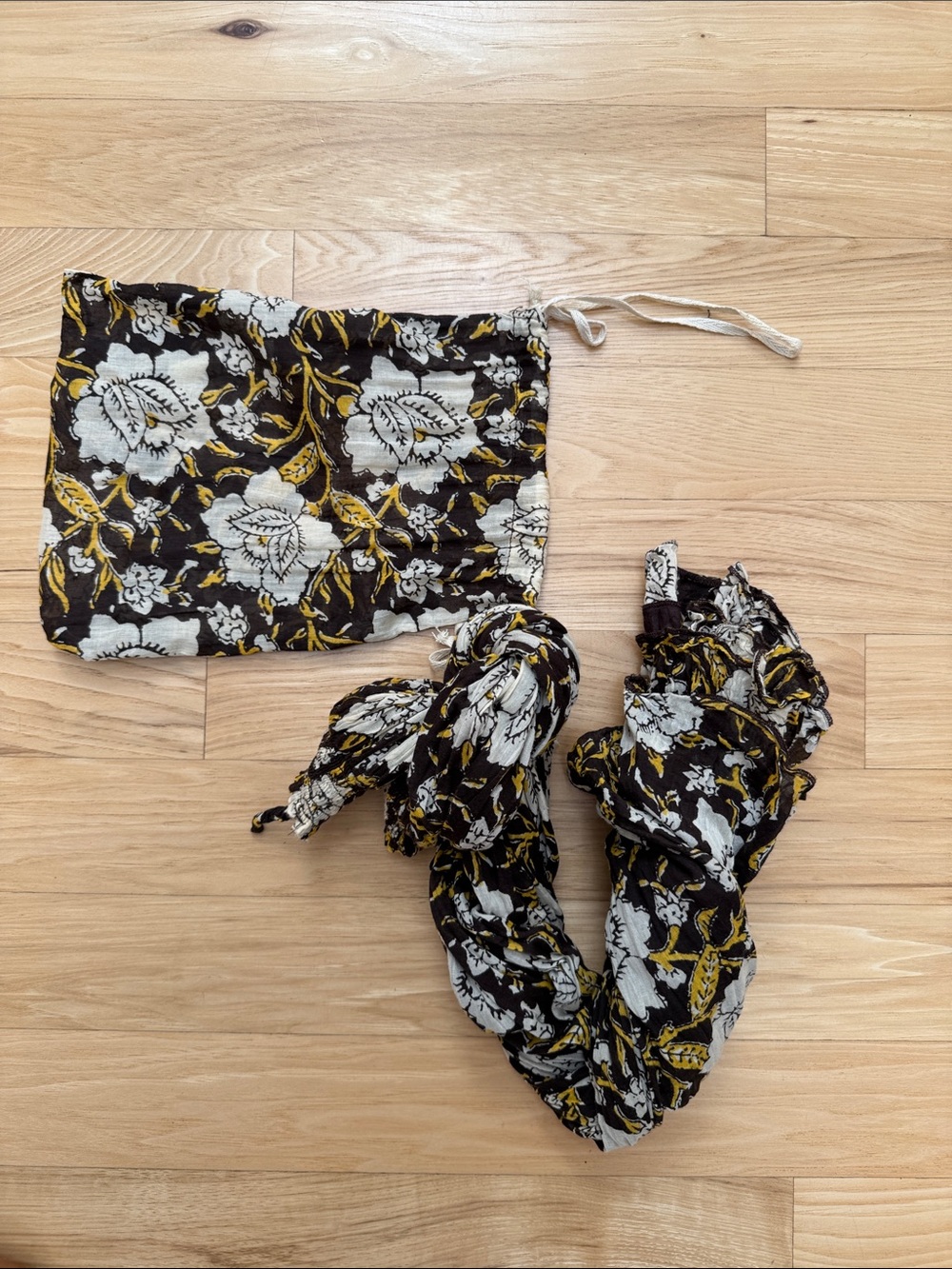Natural life broomstick crinkle floral 100% cotton skirt in a bag cotton S/M - Picture 4 of 6
